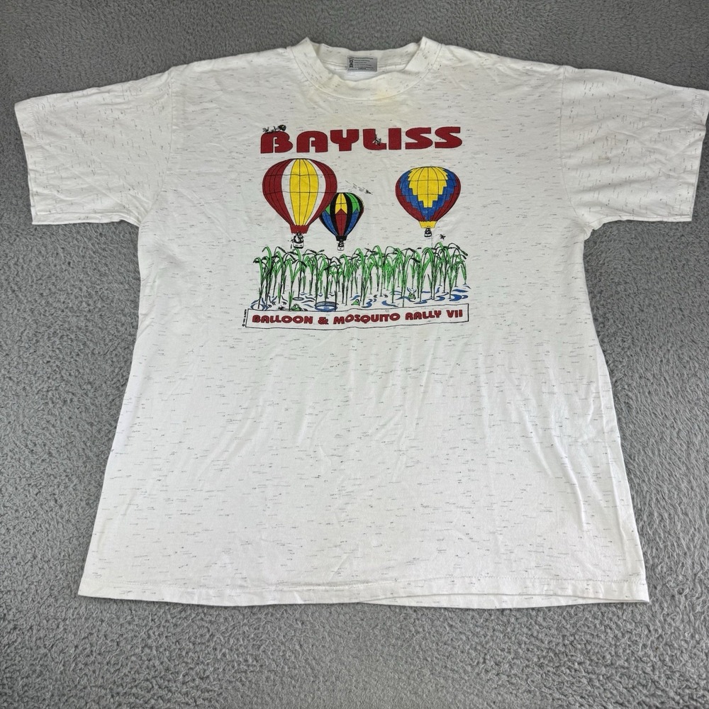 Vintage Single‎ Stitch T Shirt Bayliss Balloon And Mosquito Rally 1993 Men's Lg